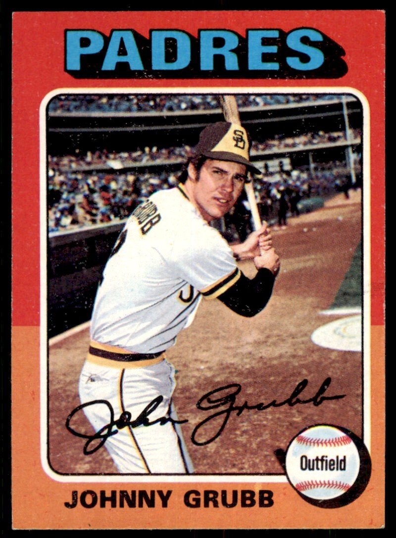1975 TOPPS JOHNNY GRUBB . SAN DIEGO PADRES #298
