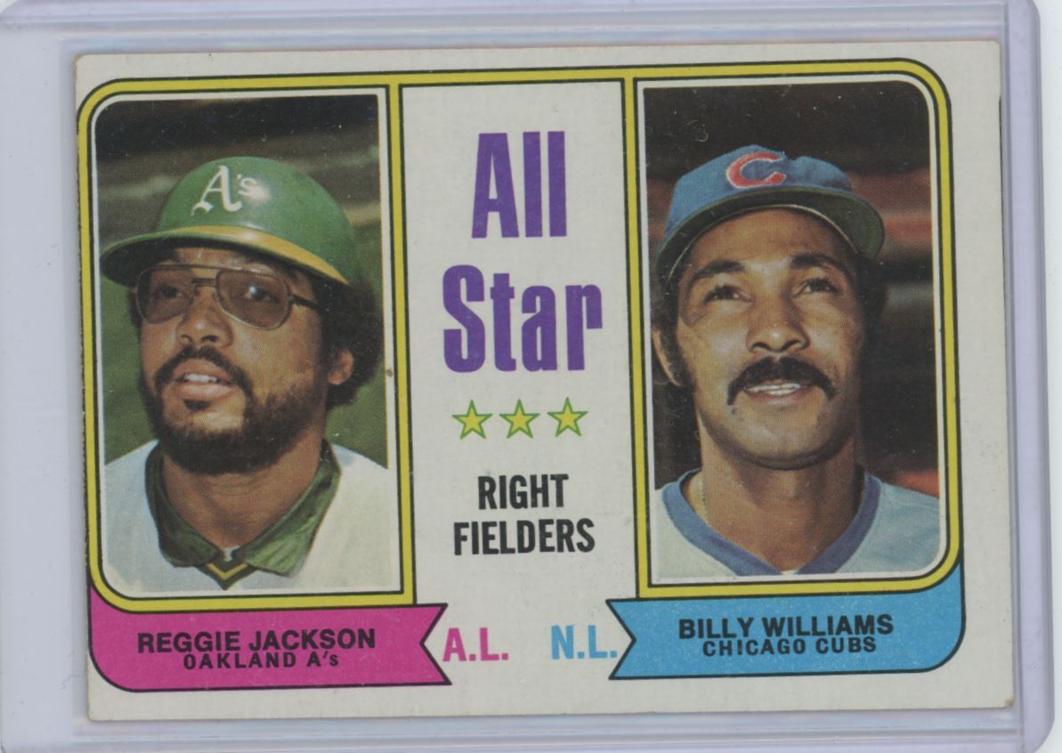 1974 TOPPS ALL-STAR RIGHT FIELDERS - REGGIE JACKSON/BILLY WILLIAMS . OAKLAND