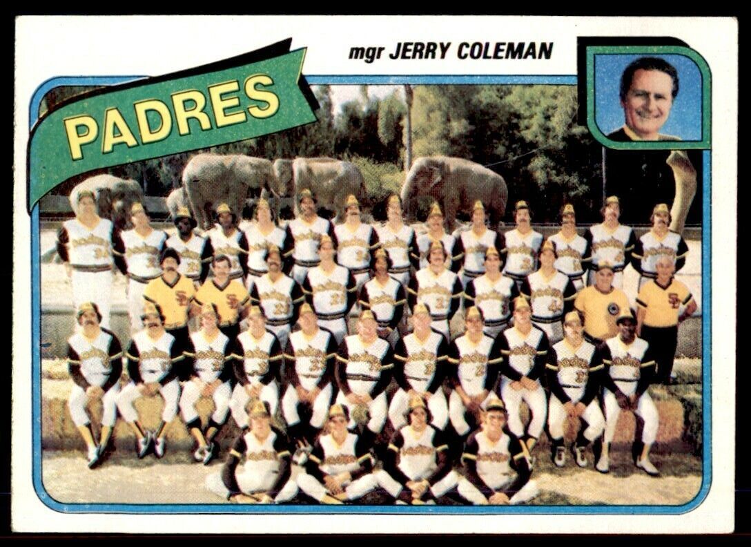 1980 TOPPS PADRES TEAM CHECKLIST . SAN DIEGO PADRES #356