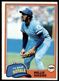 1981 TOPPS WILLIE AIKENS . KANSAS CITY ROYALS #524