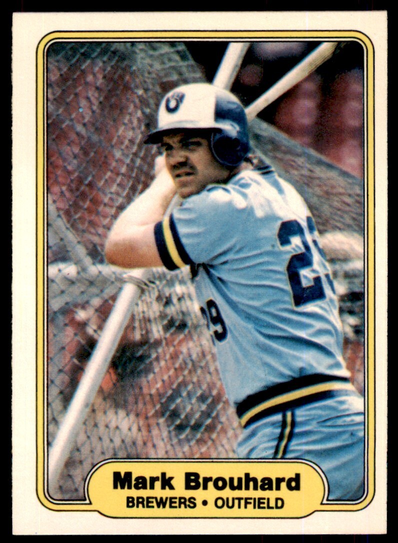 1982 FLEER MARK BROUHARD ROOKIE . MILWAUKEE BREWERS #135