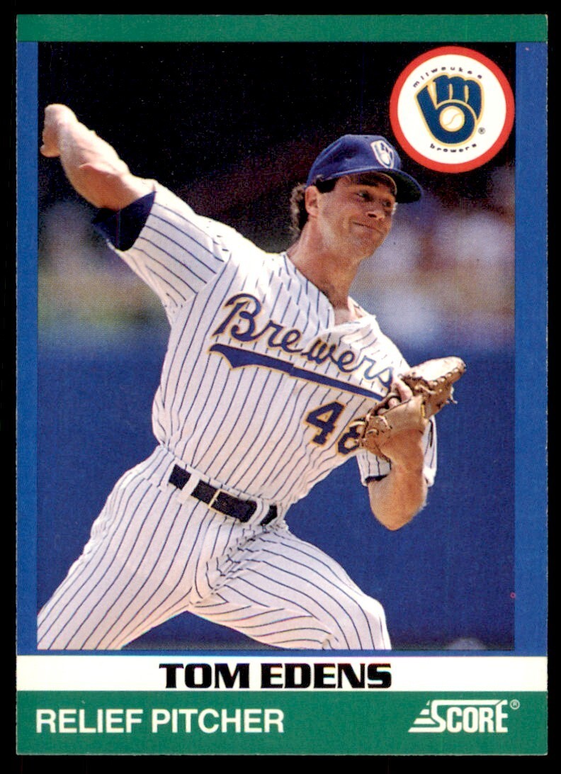1991 SCORE 100 RISING STARS TOM EDENS . MILWAUKEE BREWERS #2