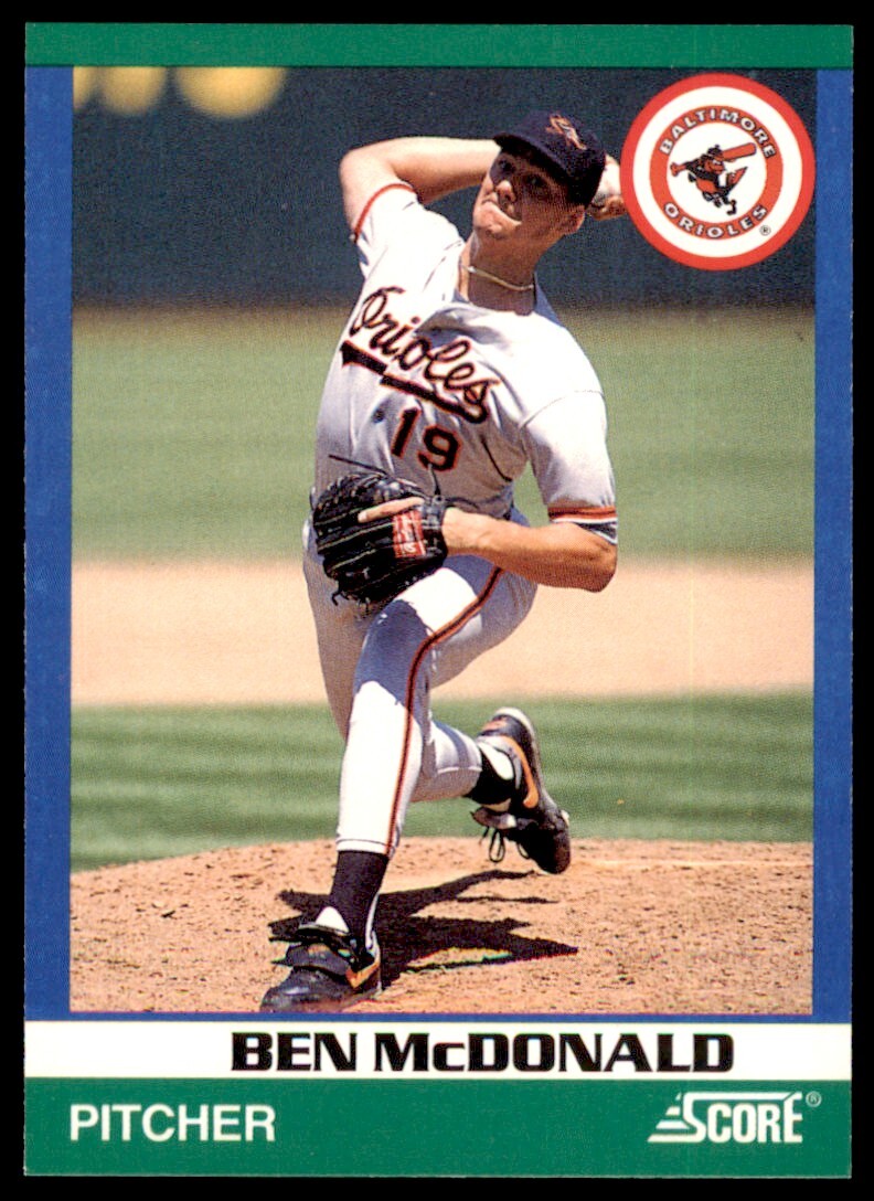 1991 SCORE 100 RISING STARS BEN MCDONALD . BALTIMORE ORIOLES #50