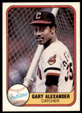 1981 FLEER GARY ALEXANDER . CLEVELAND INDIANS #398