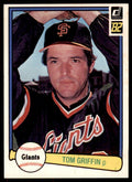 1982 DONRUSS TOM GRIFFIN . SAN FRANCISCO GIANTS #474