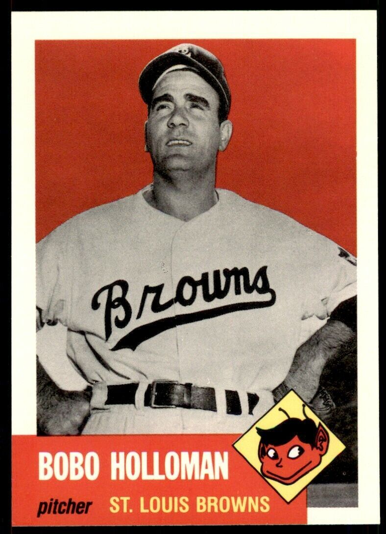 1991 TOPPS ARCHIVES 1953 BOBO HOLLOMAN . ST. LOUIS BROWNS #306