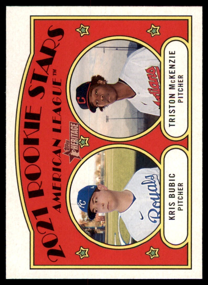 2021 TOPPS HERITAGE 2021 ROOKIE STARS- AMERICAN LEAGUE - KRIS BUBIC/TRISTON