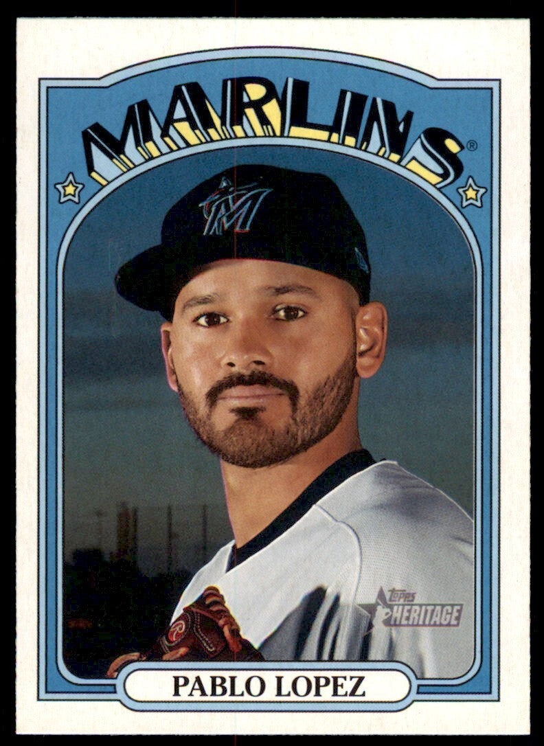 2021 TOPPS HERITAGE PABLO LOPEZ . MIAMI MARLINS #385