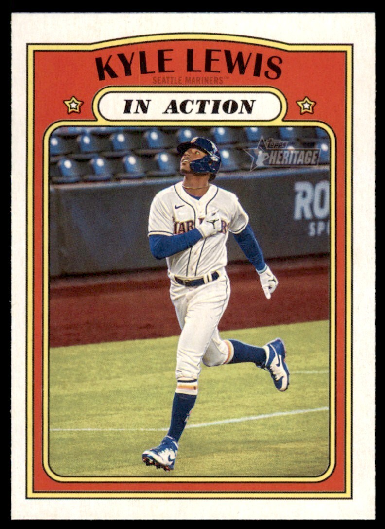 2021 TOPPS HERITAGE KYLE LEWIS . SEATTLE MARINERS #102