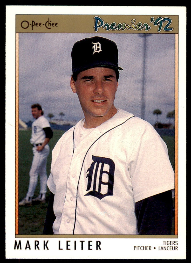 1992 O-PEE-CHEE PREMIER MARK LEITER . DETROIT TIGERS #48