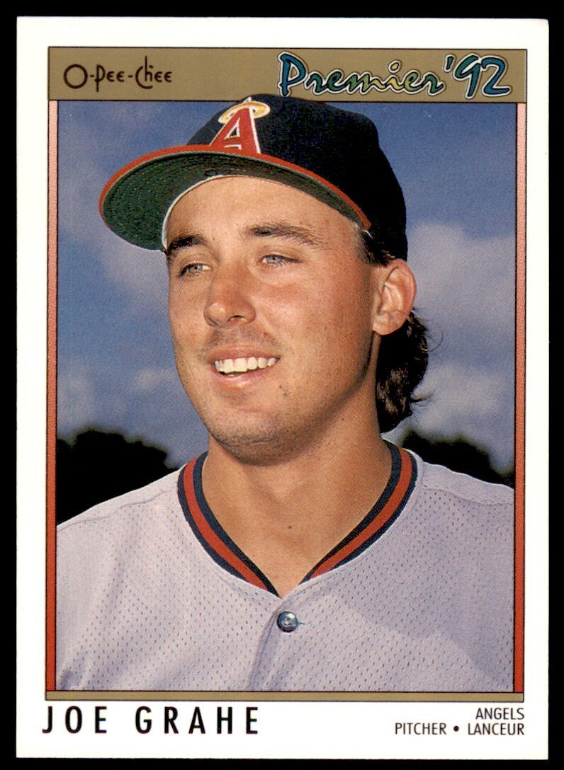 1992 O-PEE-CHEE PREMIER JOE GRAHE . CALIFORNIA ANGELS #158
