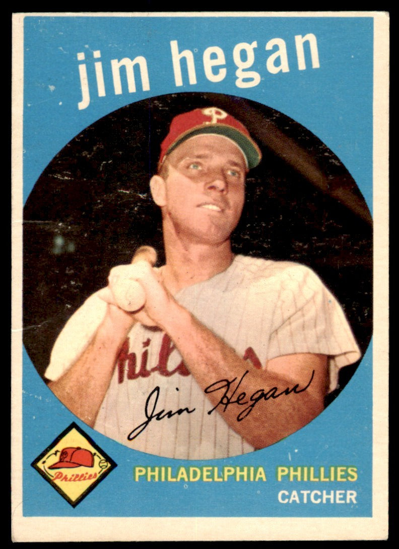 1959 TOPPS JIM HEGAN . PHILADELPHIA PHILLIES #372