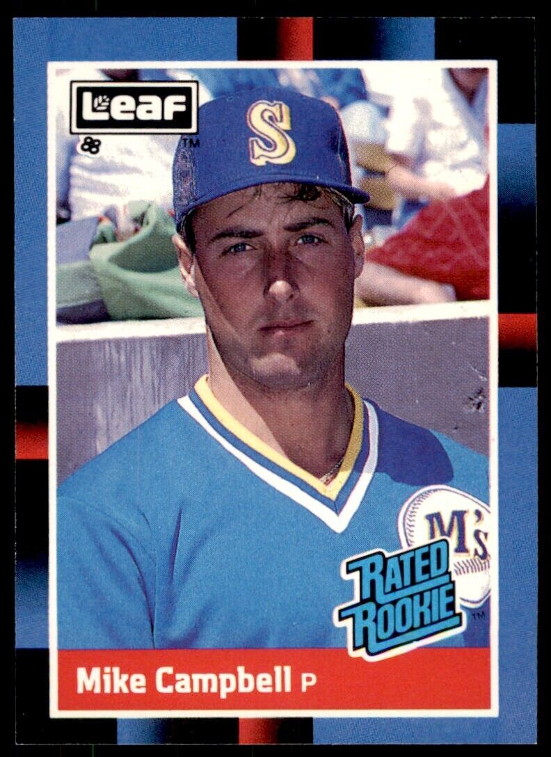 1988 LEAF MIKE CAMPBELL ROOKIE . SEATTLE MARINERS #30