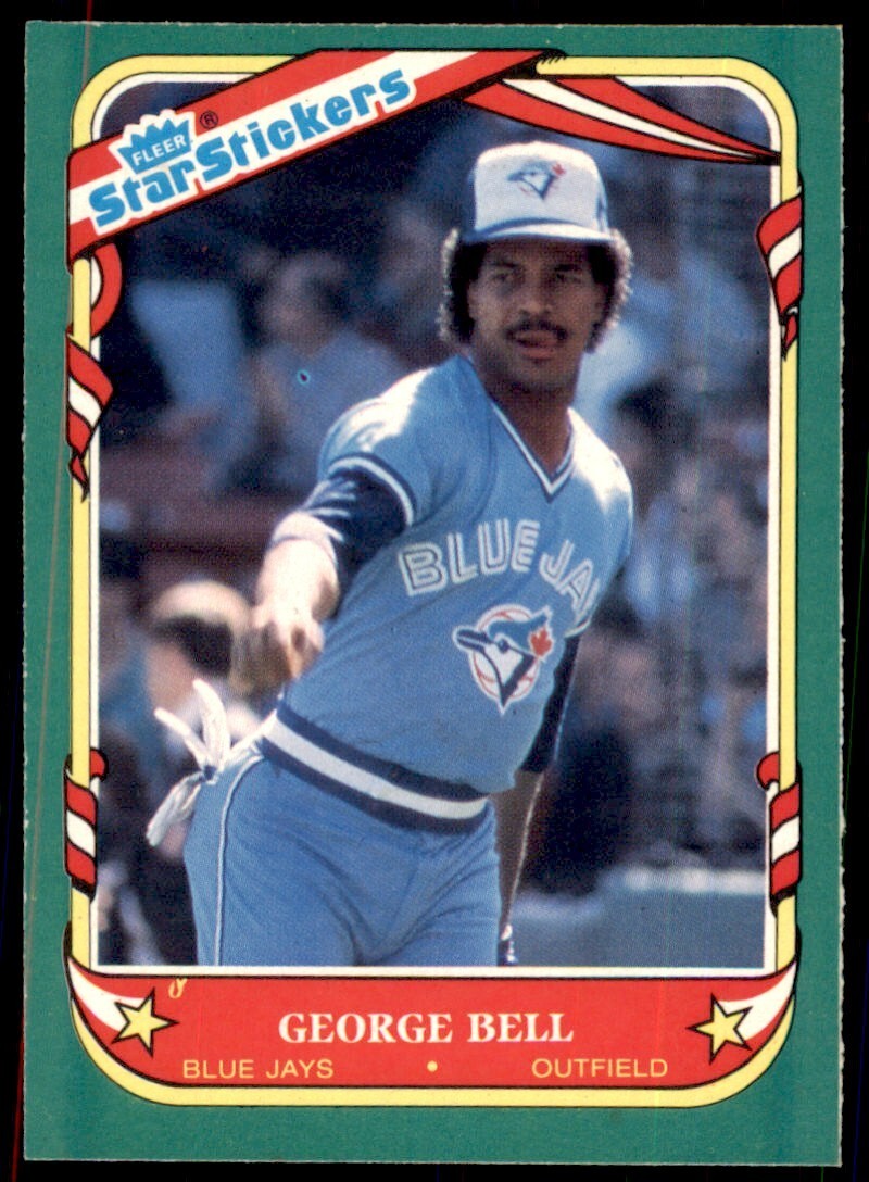 1987 FLEER STAR STICKERS GEORGE BELL TORONTO BLUE JAYS #9