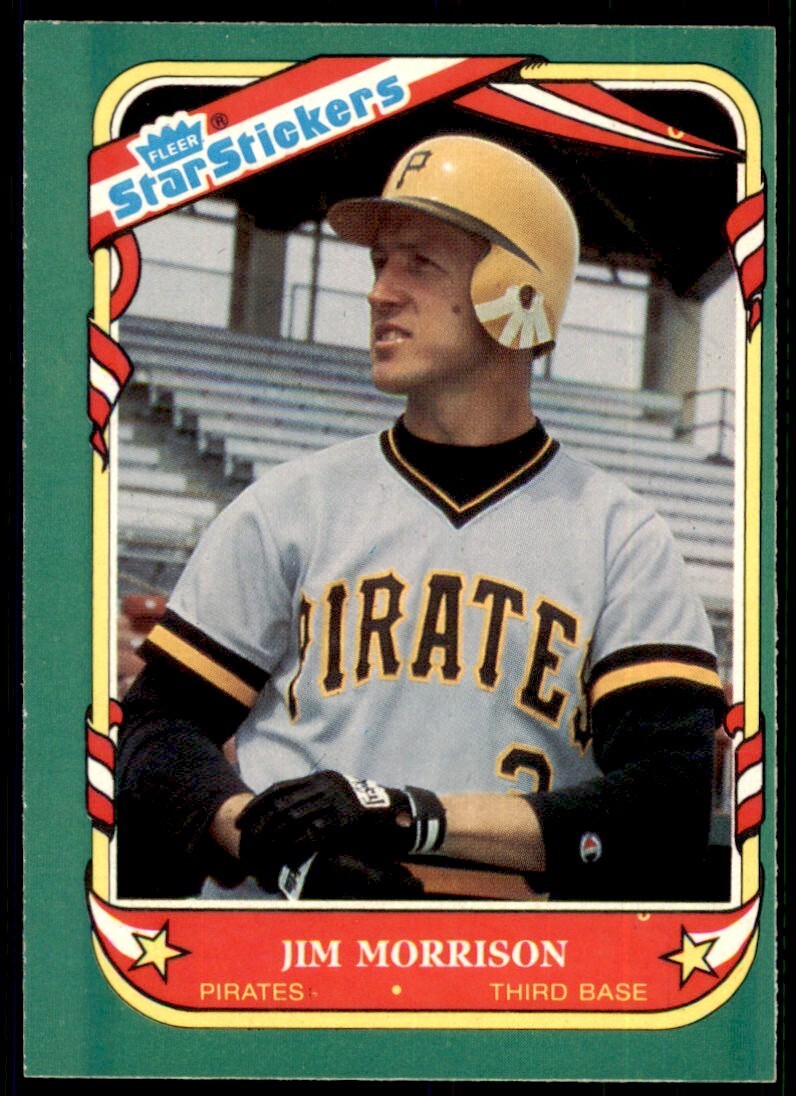 1987 FLEER STAR STICKERS JIM MORRISON PITTSBURGH PIRATES #81