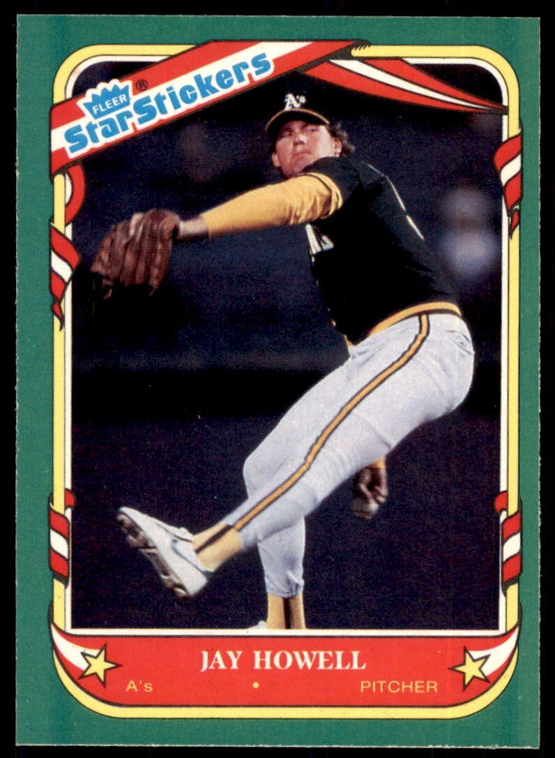 1987 FLEER STAR STICKERS JAY HOWELL OAKLAND ATHLETICS #63