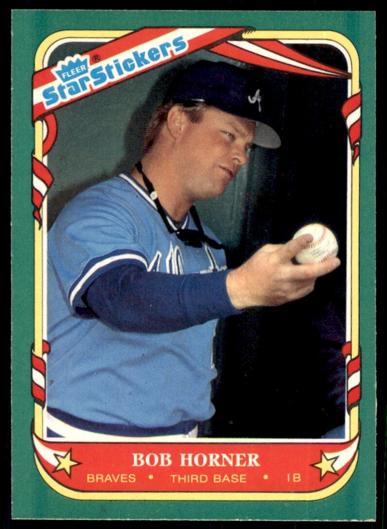 1987 FLEER STAR STICKERS BOB HORNER ATLANTA BRAVES #61