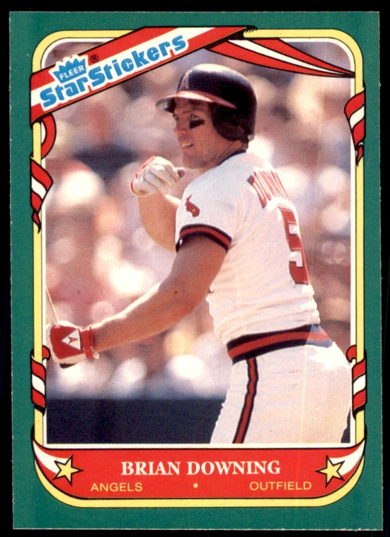 1987 FLEER STAR STICKERS BRIAN DOWNING CALIFORNIA ANGELS #35