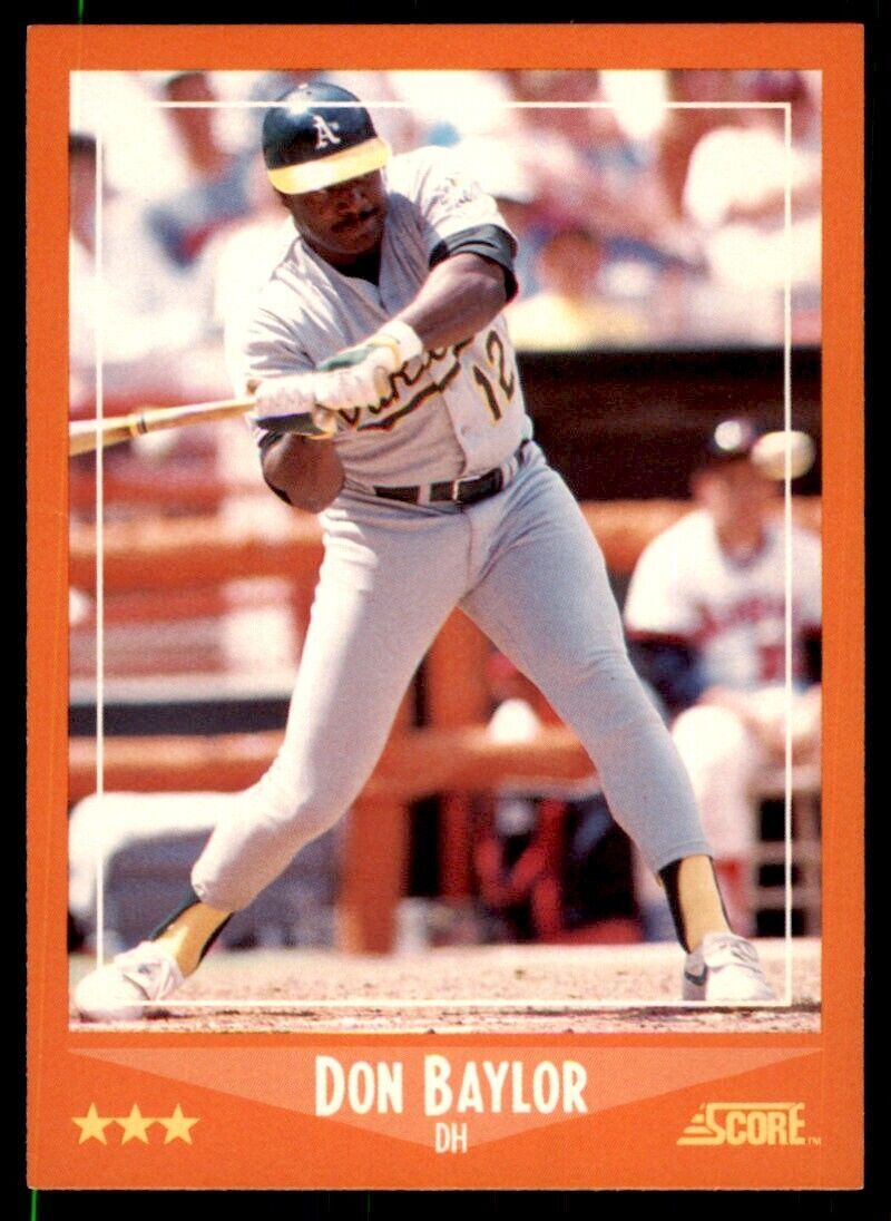1988 SCORE TRADED. DON BAYLOR OAKLAND ATHLETICS #55T