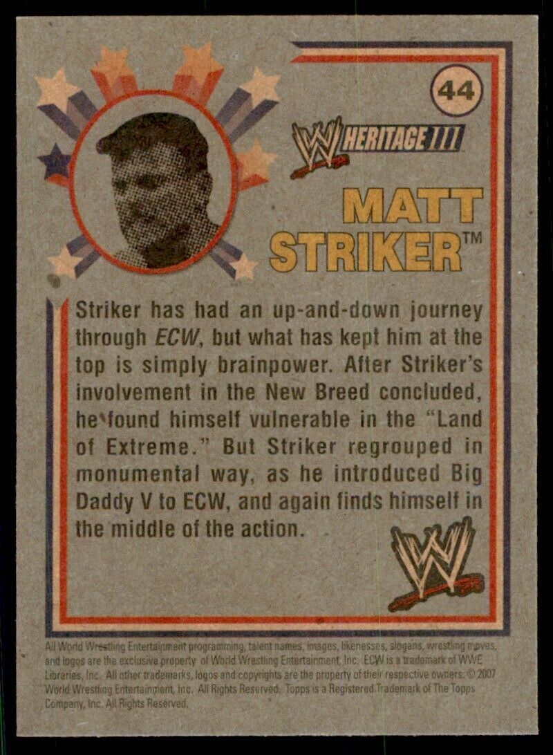2007 TOPPS HERITAGE III. MATT STRIKER #44