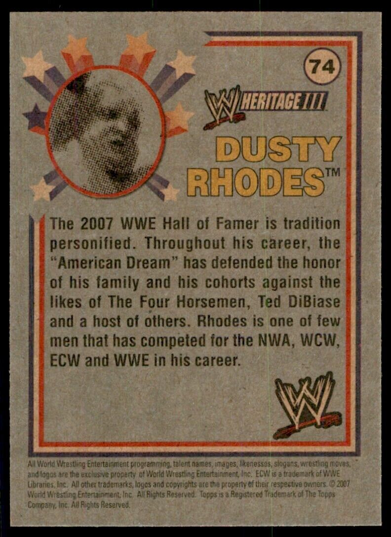 2007 TOPPS HERITAGE III DUSTY RHODES #74
