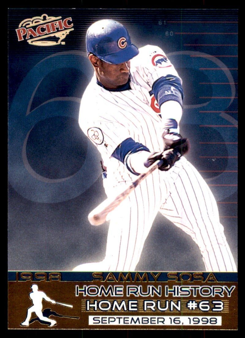 1998 Pacific Home Run History Sammy Sosa Chicago Cubs #36