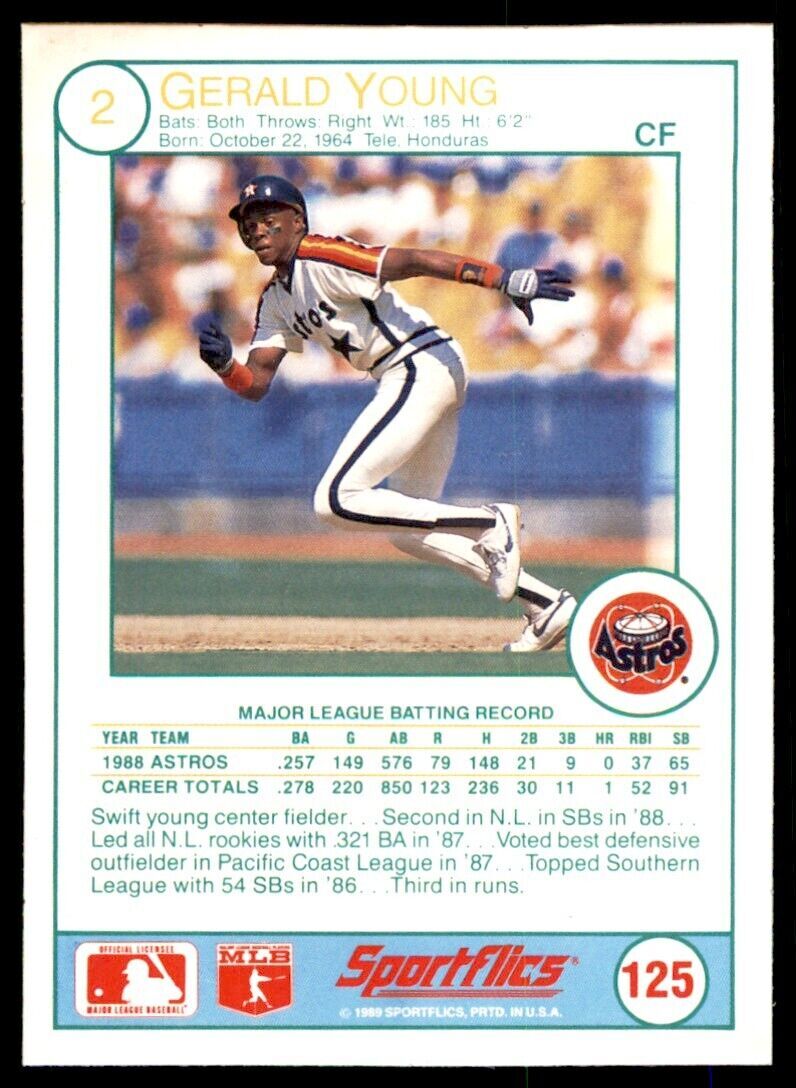 1989 SPORTFLICS. GERALD YOUNG HOUSTON ASTROS #125