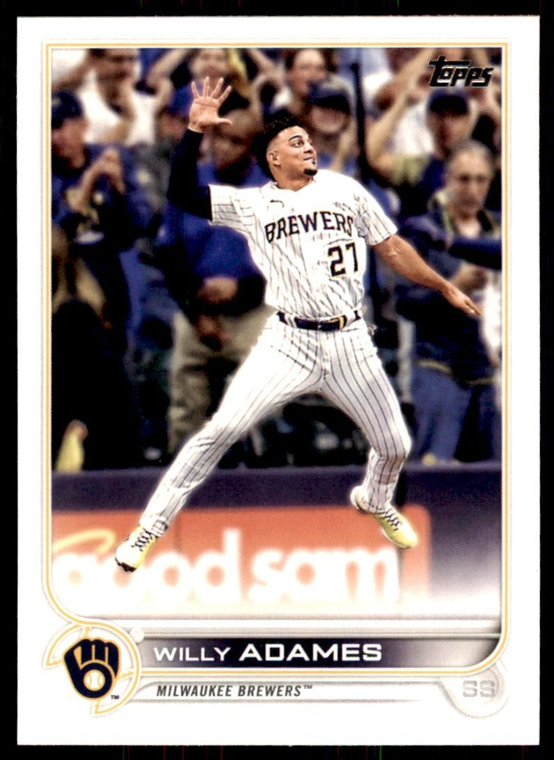 2022 TOPPS** WILLY ADAMES MILWAUKEE BREWERS #378