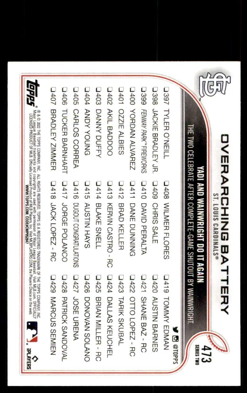 2022 TOPPS* OVERARCHING BATTERY ST. LOUIS CARDINALS #473