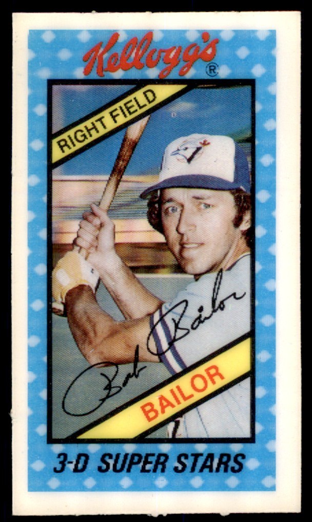 1980 KELLOGG'S XOGRAPH 3-D BOB BAILOR TORONTO BLUE JAYS #16
