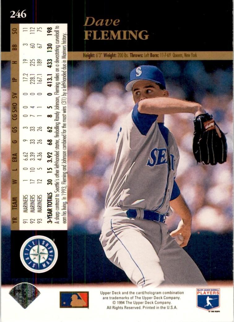1994 UPPER DECK* DAVE FLEMING SEATTLE MARINERS #246