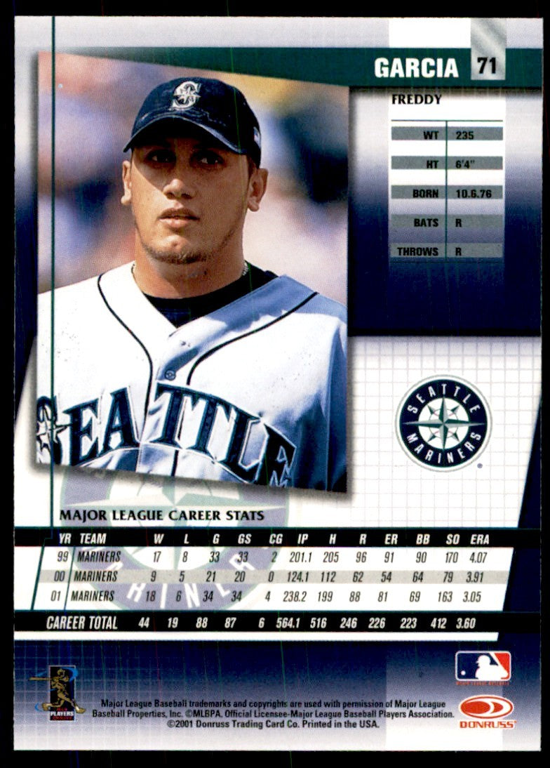 2002 DONRUSS FAN CLUB FREDDY GARCIA SEATTLE MARINERS #71