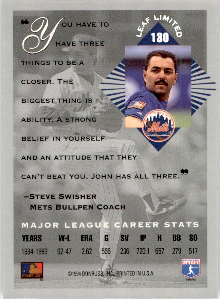1994 LEAF LIMITED JOHN FRANCO NEW YORK METS #130