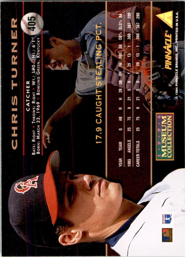 1994 PINNACLE MUSEUM COLLECTION CHRIS TURNER. CALIFORNIA ANGELS #405
