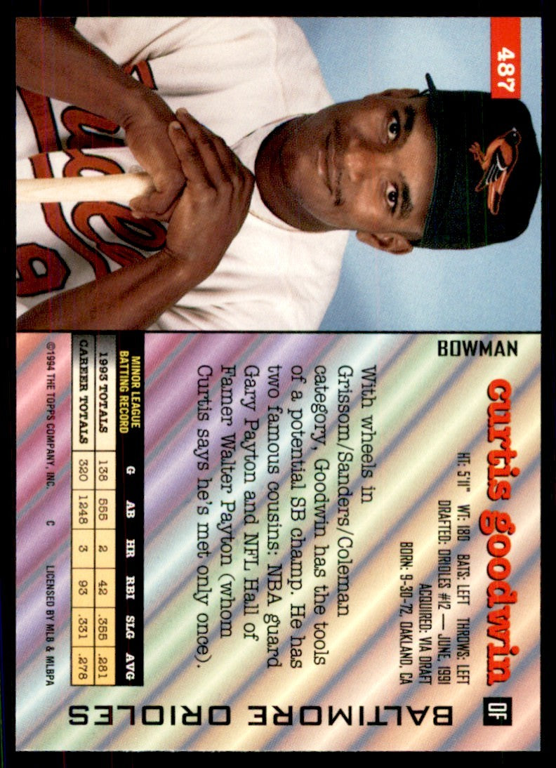 1994 BOWMAN CURTIS GOODWIN BALTIMORE ORIOLES #487