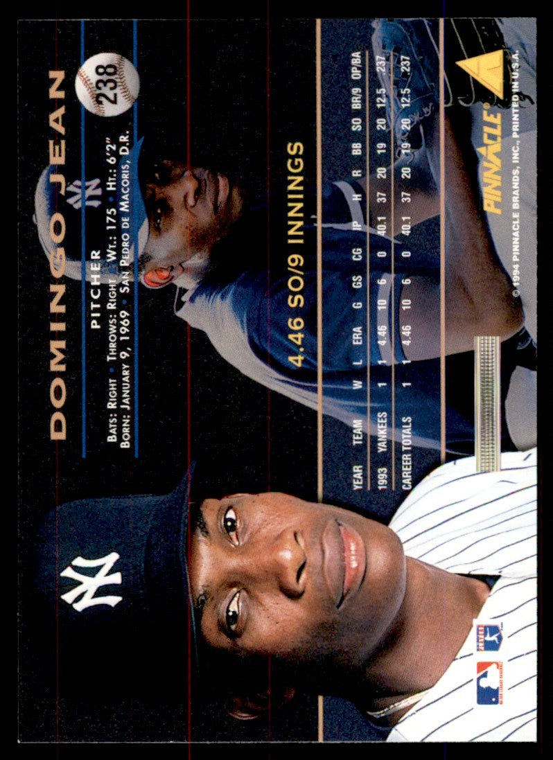 1994 PINNACLE DOMINGO JEAN NEW YORK YANKEES #238