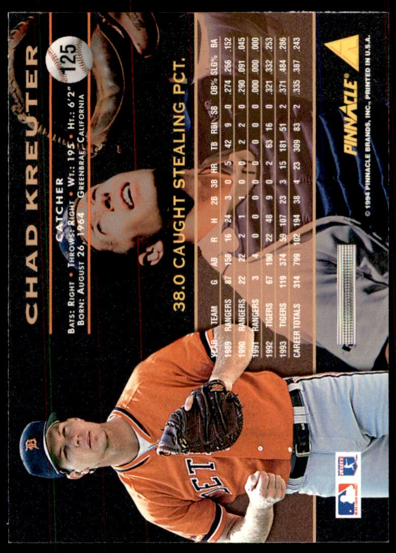 1994 PINNACLE CHAD KREUTER DETROIT TIGERS #125
