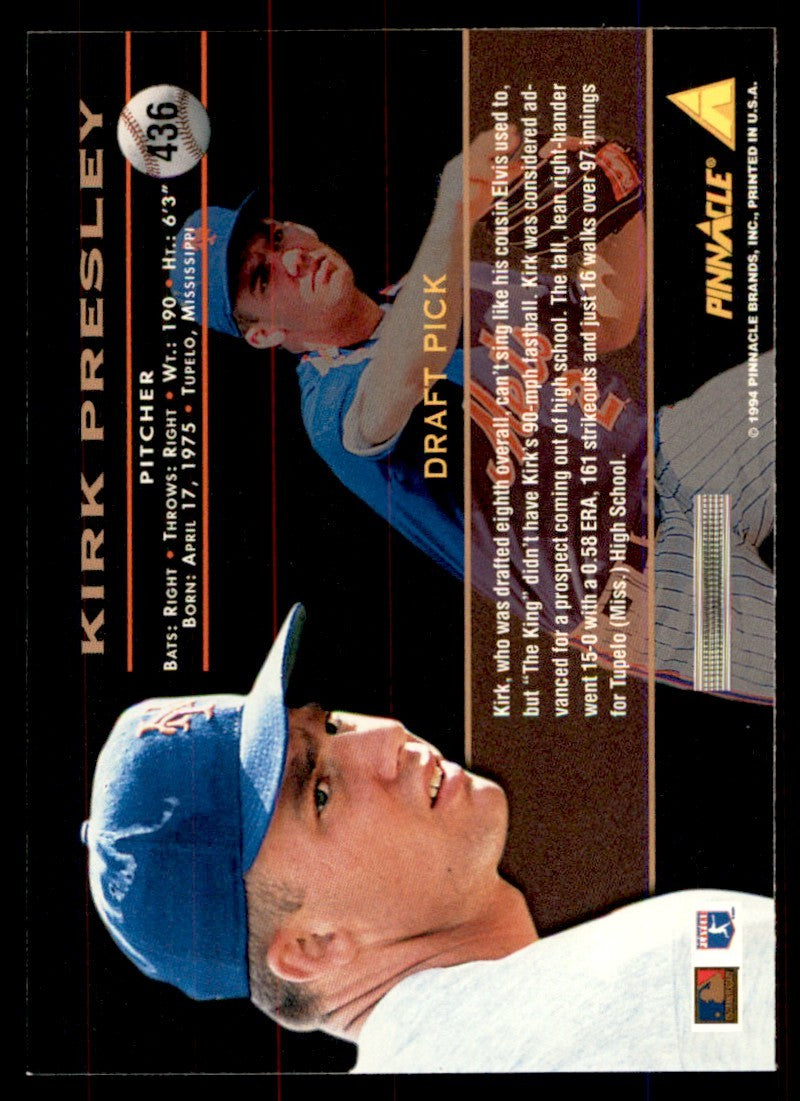 1994 PINNACLE KIRK PRESLEY NEW YORK METS #436