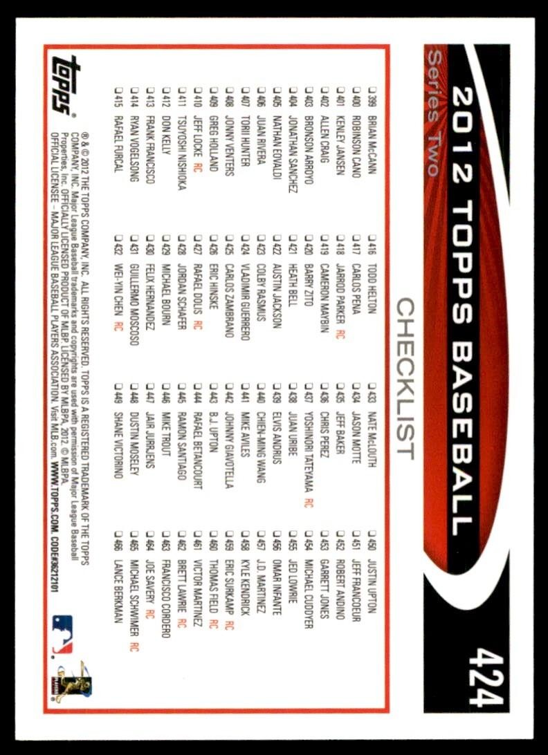 2012 TOPPS VLADIMIR GUERRERO BALTIMORE ORIOLES #424