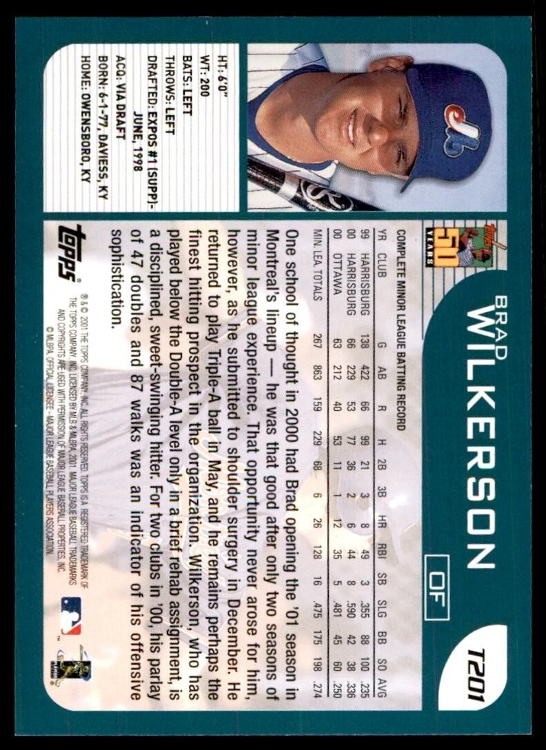 2001 TOPPS TRADED* BRAD WILKERSON MONTREAL EXPOS #T201