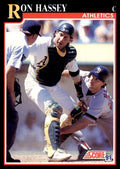 1991 SCORE RON HASSEY OAKLAND ATHLETICS #806