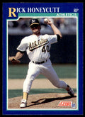 1991 SCORE RICK HONEYCUTT OAKLAND ATHLETICS #539