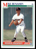 1991 SCORE MIKE BENJAMIN SAN FRANCISCO GIANTS #345