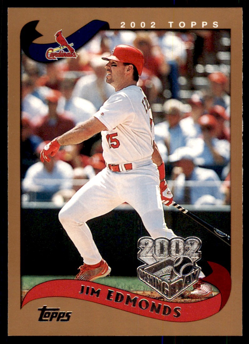 2002 TOPPS OPENING DAY. JIM EDMONDS ST. LOUIS CARDINALS #60