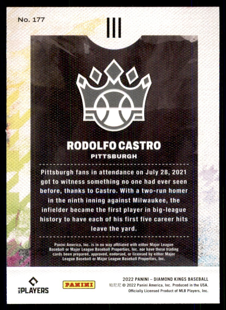 2022 PANINI DIAMOND KINGS RODOLFO CASTRO ROOKIE PITTSBURGH PIRATES #177