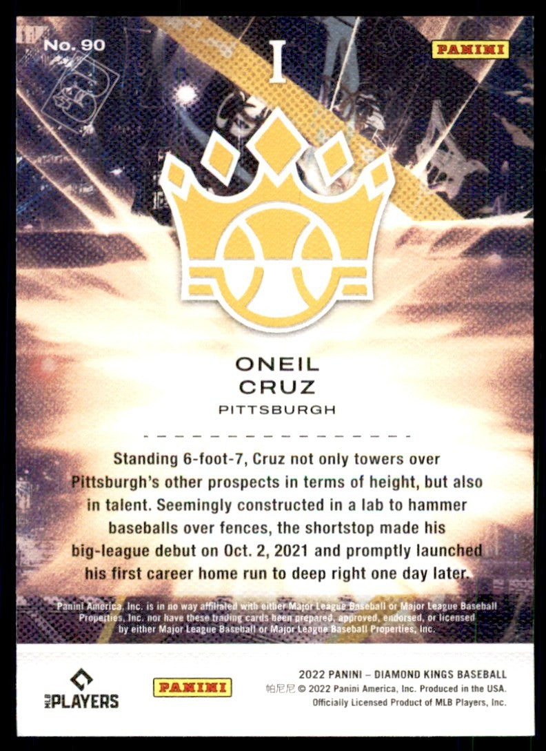 2022 PANINI DIAMOND KINGS ONEIL CRUZ ROOKIE PITTSBURGH PIRATES #90