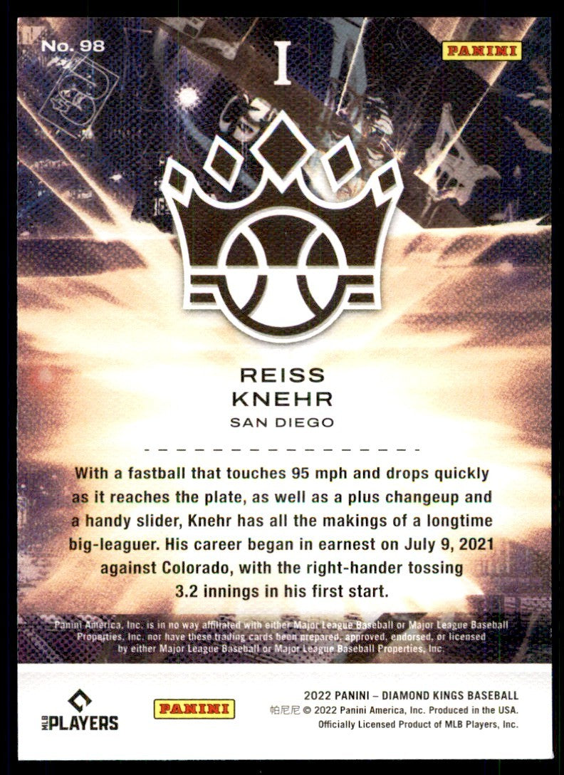 2022 PANINI DIAMOND KINGS BASEBALL REISS KNEHR ROOKIE SAN DIEGO PADRES #98