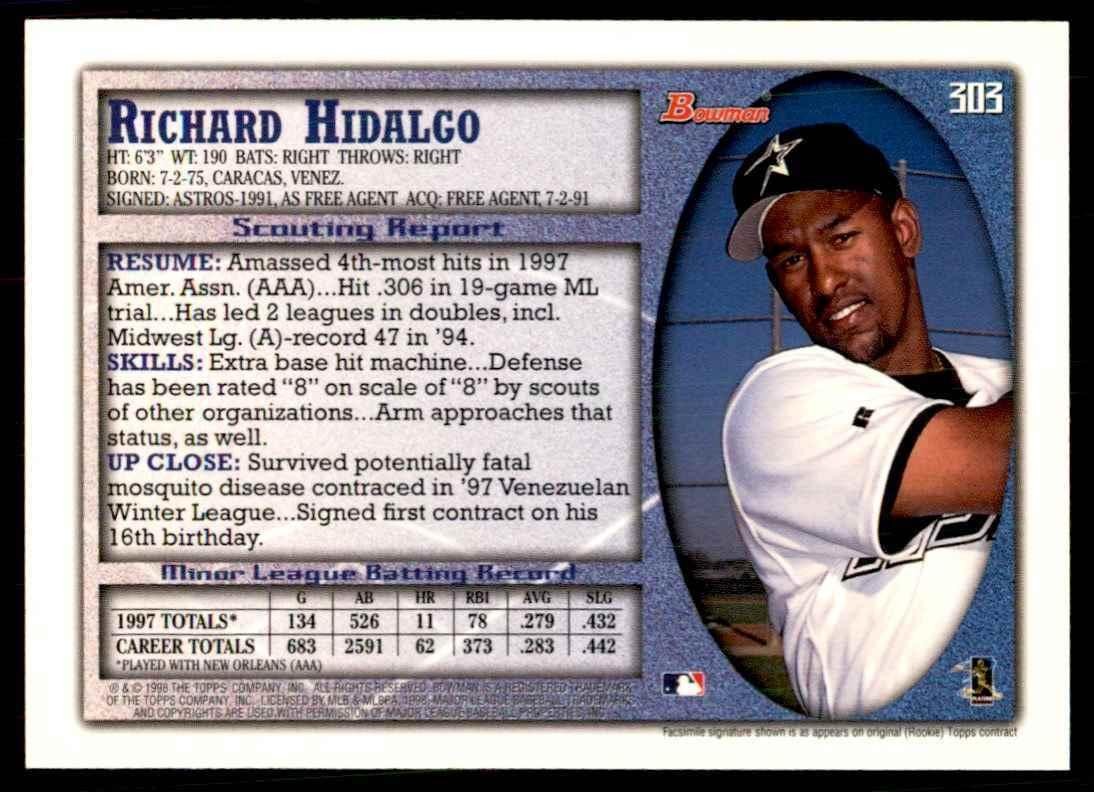 1998 BOWMAN RICHARD HIDALGO HOUSTON ASTROS #303