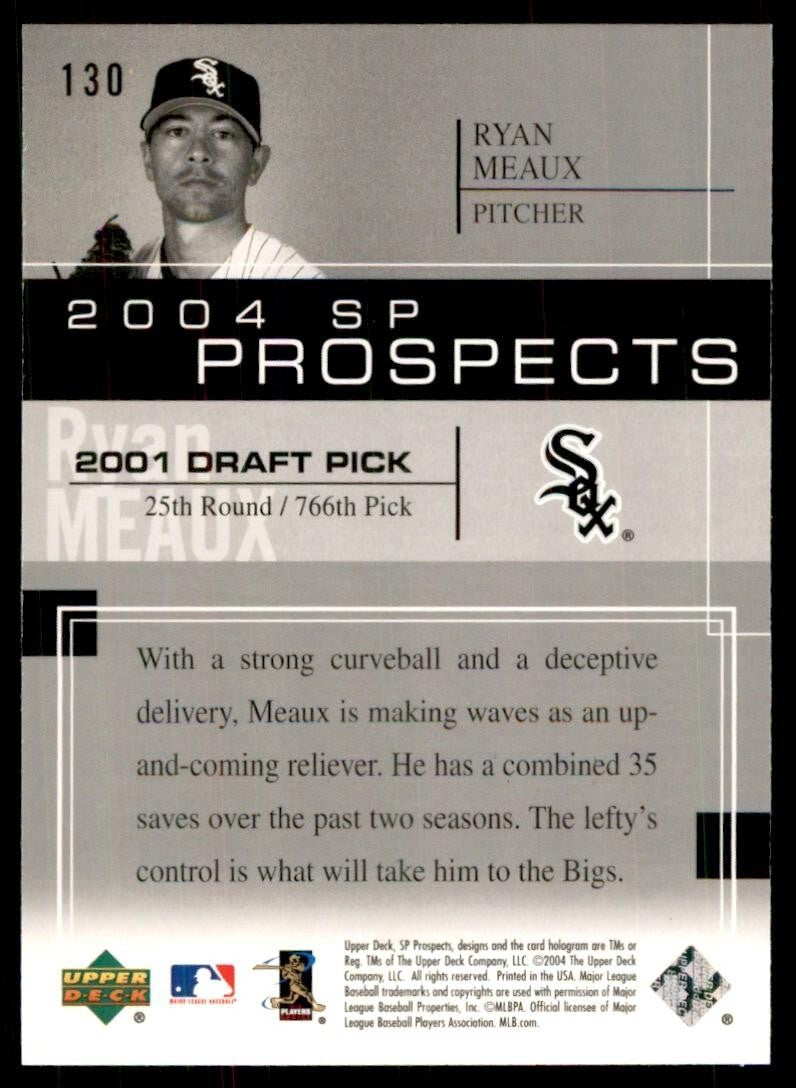 2004 UPPER DECK SP PROSPECTS RYAN MEAUX CHICAGO WHITE SOX #130