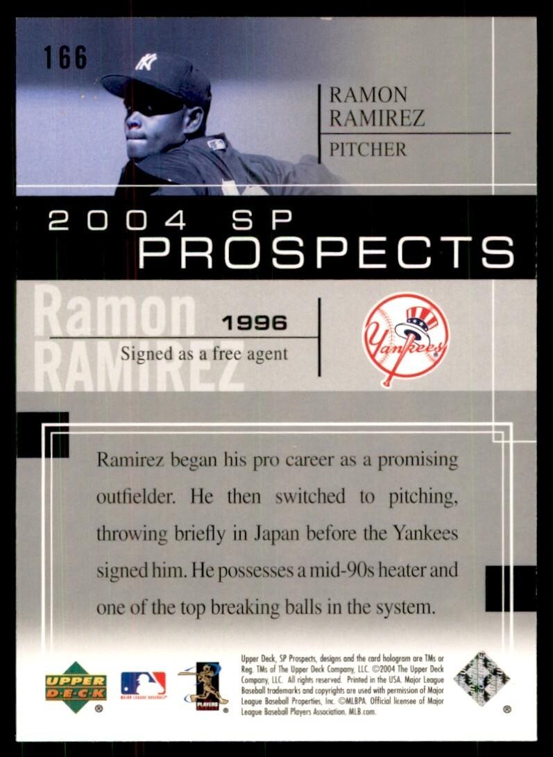 2004 UPPER DECK SP PROSPECTS RAMON RAMIREZ NEW YORK YANKEES #166